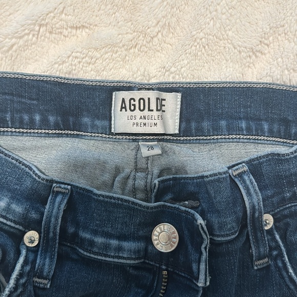 AGOLDE Sophie High Rise Crop Skinny Jean With Raw Hem in Claremont Size 28 - Picture 2 of 2